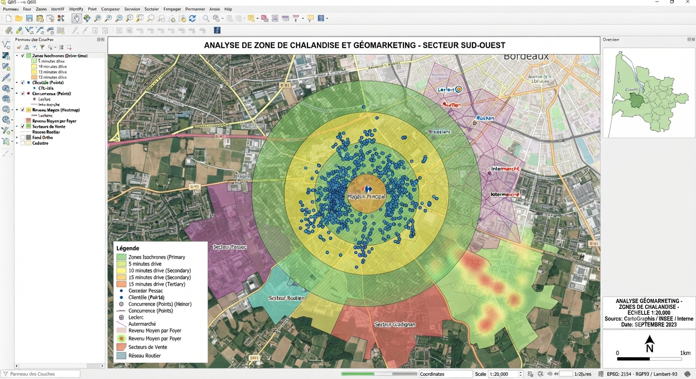 Géomarketing, zones de chalandise, Geomark SIG Solutions