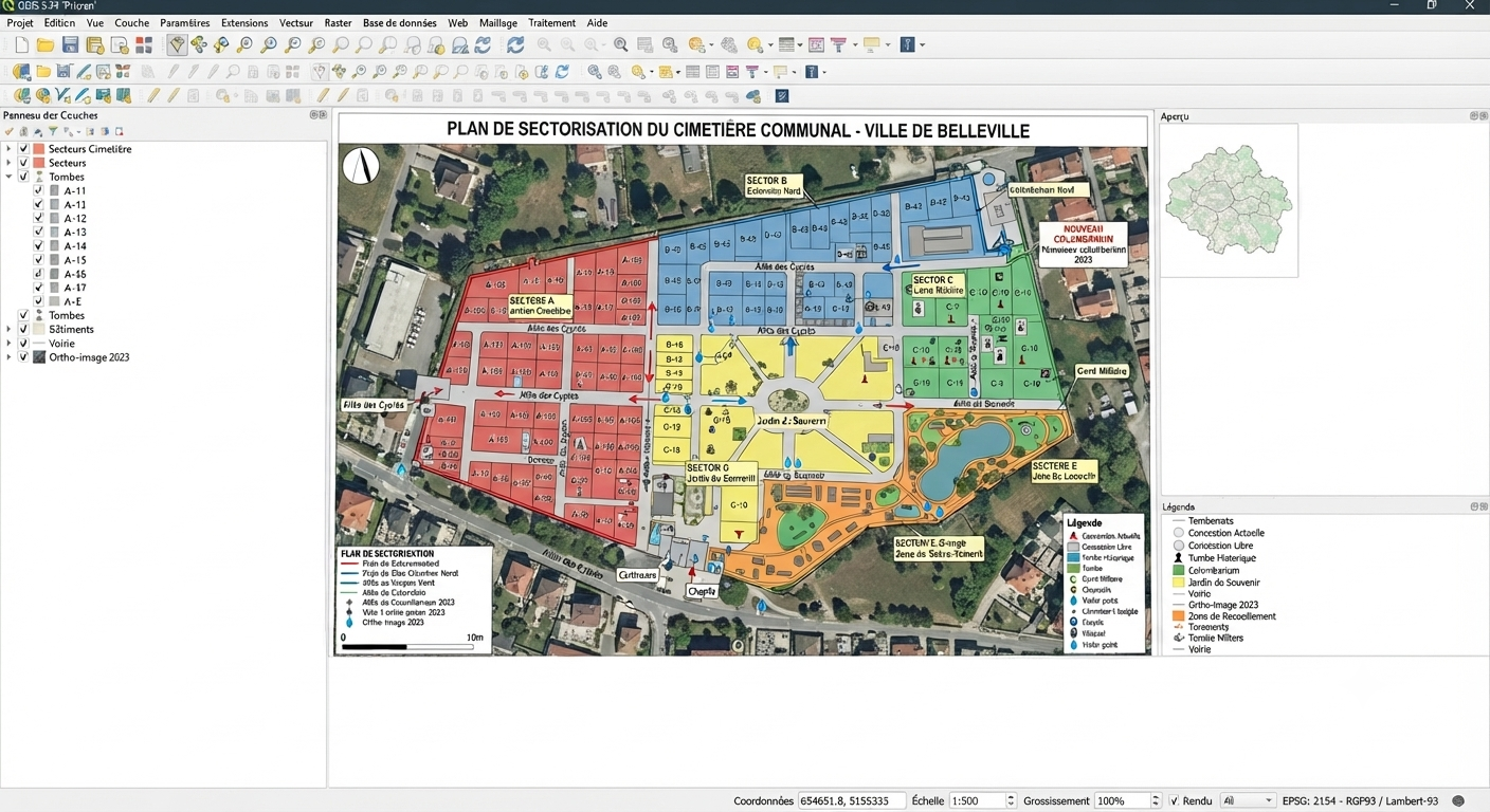 Sectorisation du cimetière, Geomark SIG Solutions