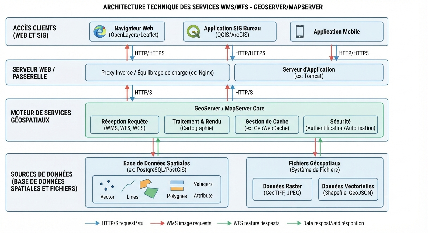 Architecture serveur WMS/WFS, Geomark SIG Solutions